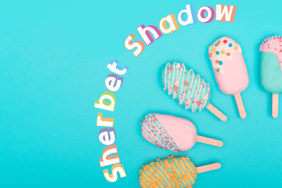 Sherbet Shadow Duo: A Unique Full-Color Font for Creative Design